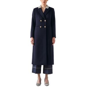 Lk Bennett Womens  Mariner Wool Coat, Blue